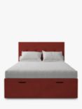 Koti Home Arun Upholstered Ottoman Storage Bed, King Size, Luxe Velvet Rust