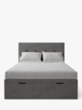 Koti Home Arun Upholstered Ottoman Storage Bed, King Size, Luxe Velvet Steel