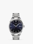 Tissot Men's PR 100 Date Bracelet Strap Watch, Silver/Blue T1504101104100