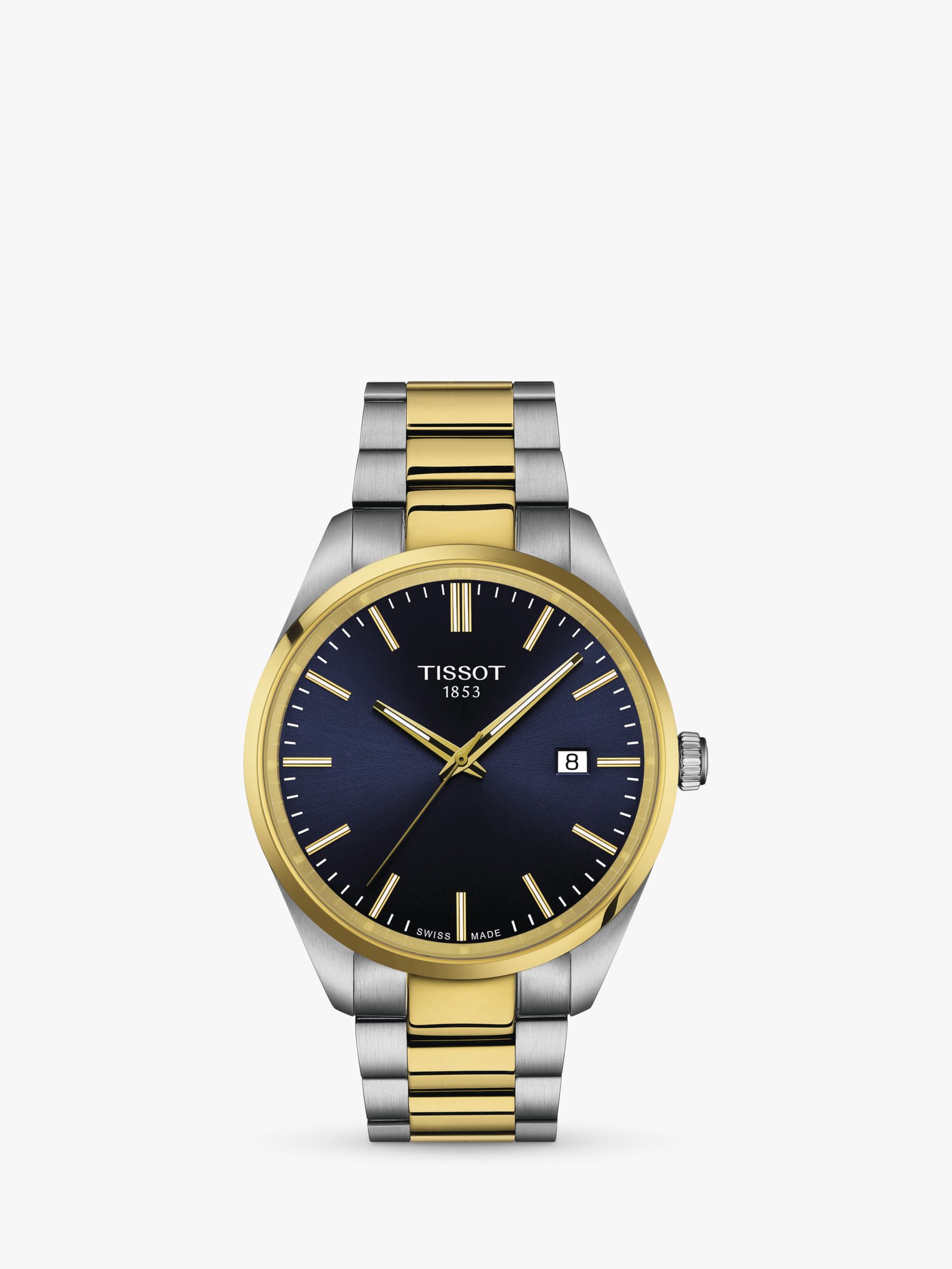 Tissot Men's PR 100 Date Bracelet Strap Watch, Multi/Blue ...