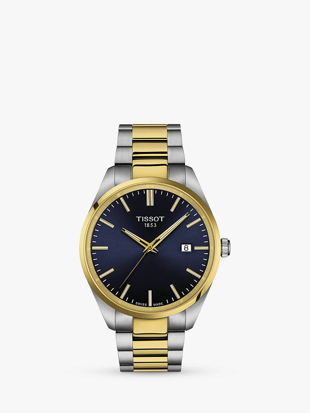 Tissot Men's PR 100 Date Bracelet Strap Watch, Multi/Blue T1504102204100