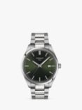 Tissot Men's PR 100 Date Bracelet Strap Watch, Silver/Green T1504101109100