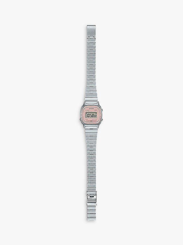 Casio LA670WEA-4A2EF Women's Vintage Digital Bracelet Strap Watch, Pink/Silver
