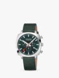 Mondaine MSL.41460.LF.SET Men's Grand Cushion Date Chronograph Fabric Strap Watch, Green