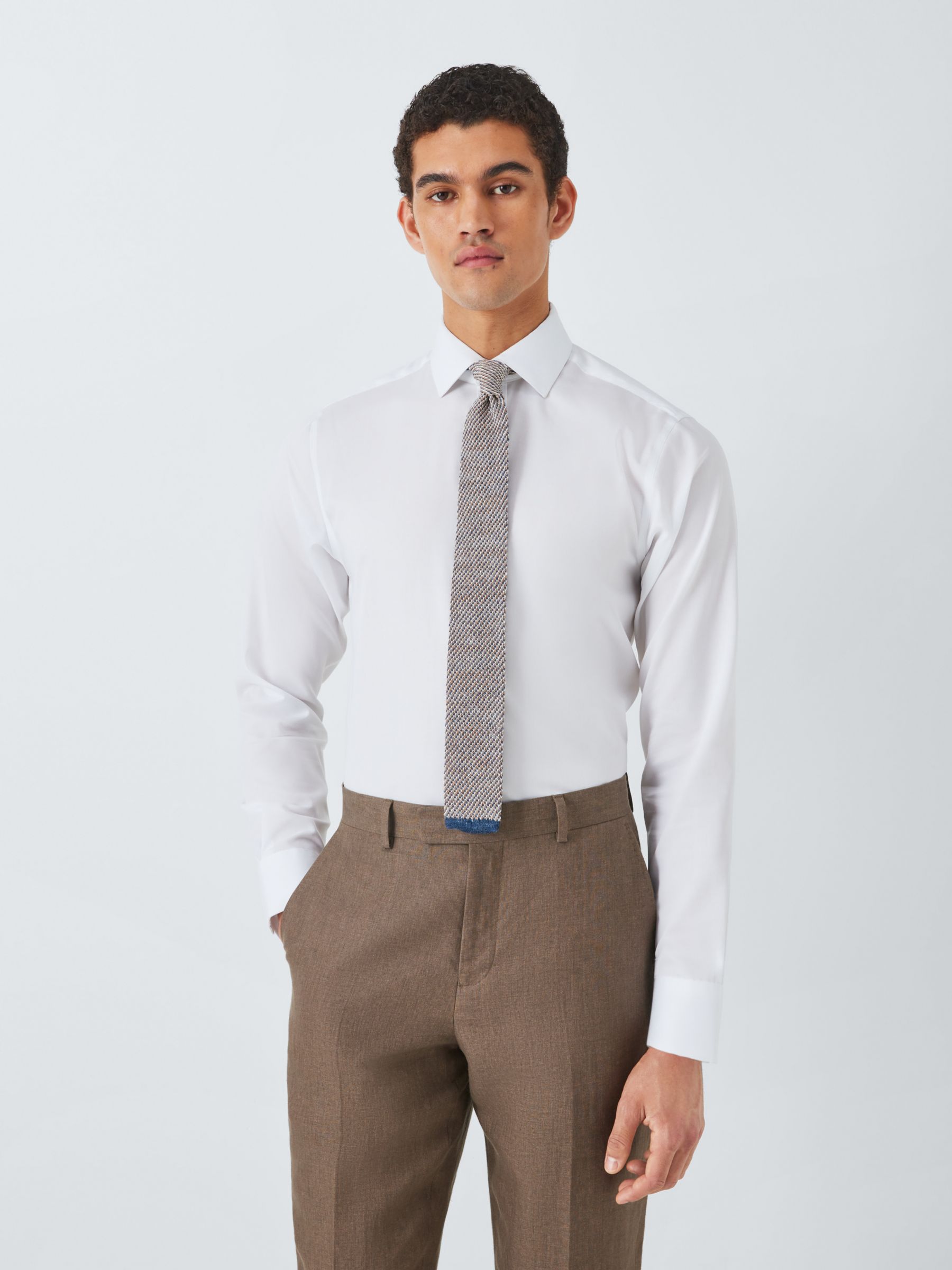 Buy John Lewis Knitted Linen Tie, Airforce Blue/Neutral Online at johnlewis.com