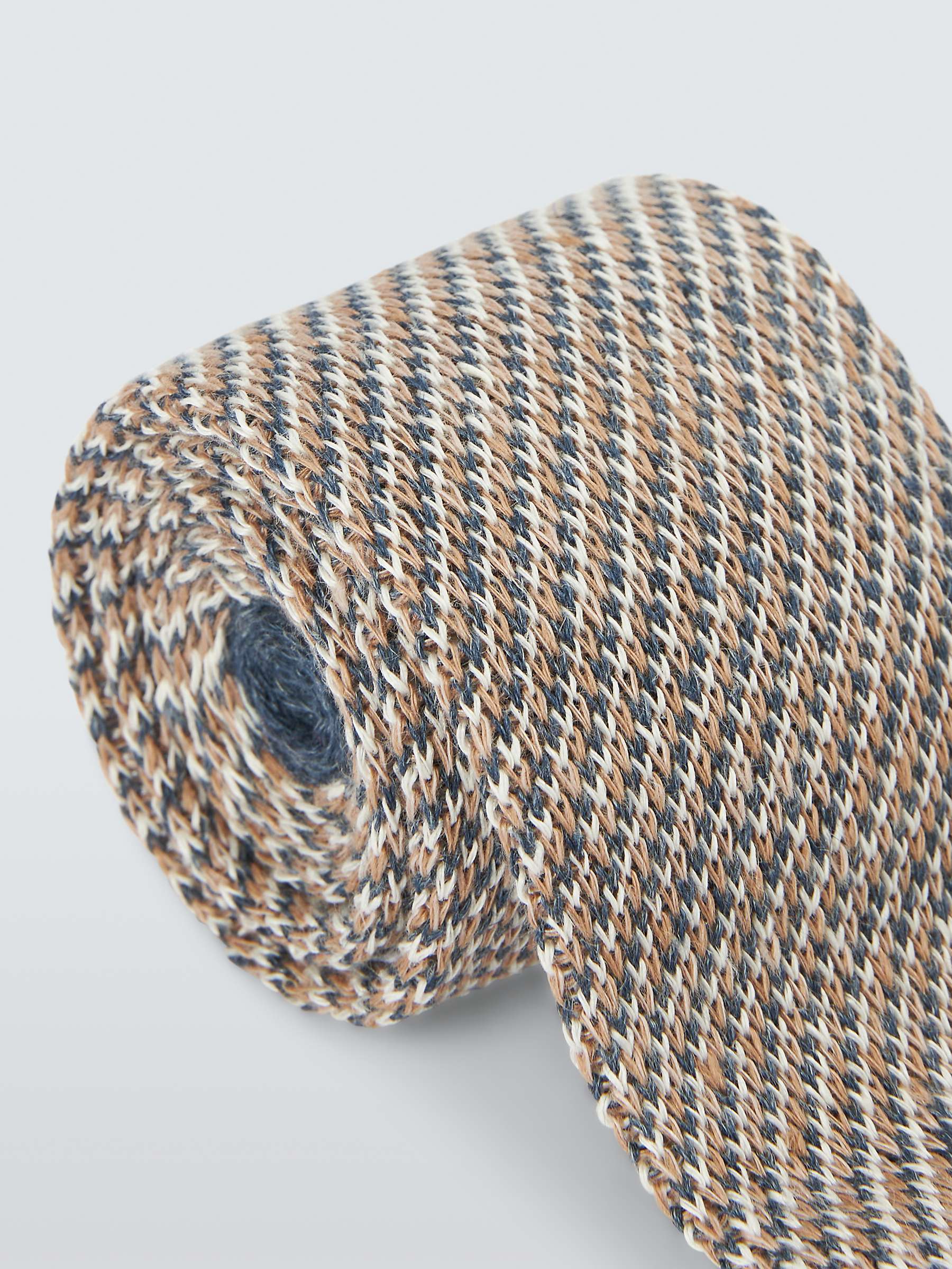 Buy John Lewis Knitted Linen Tie, Airforce Blue/Neutral Online at johnlewis.com