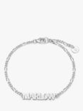Daisy London Personalised Nameplate Figaro Chain Bracelet, Silver