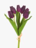 Floralsilk Artificial Fresh Tulip Bunch, Purple