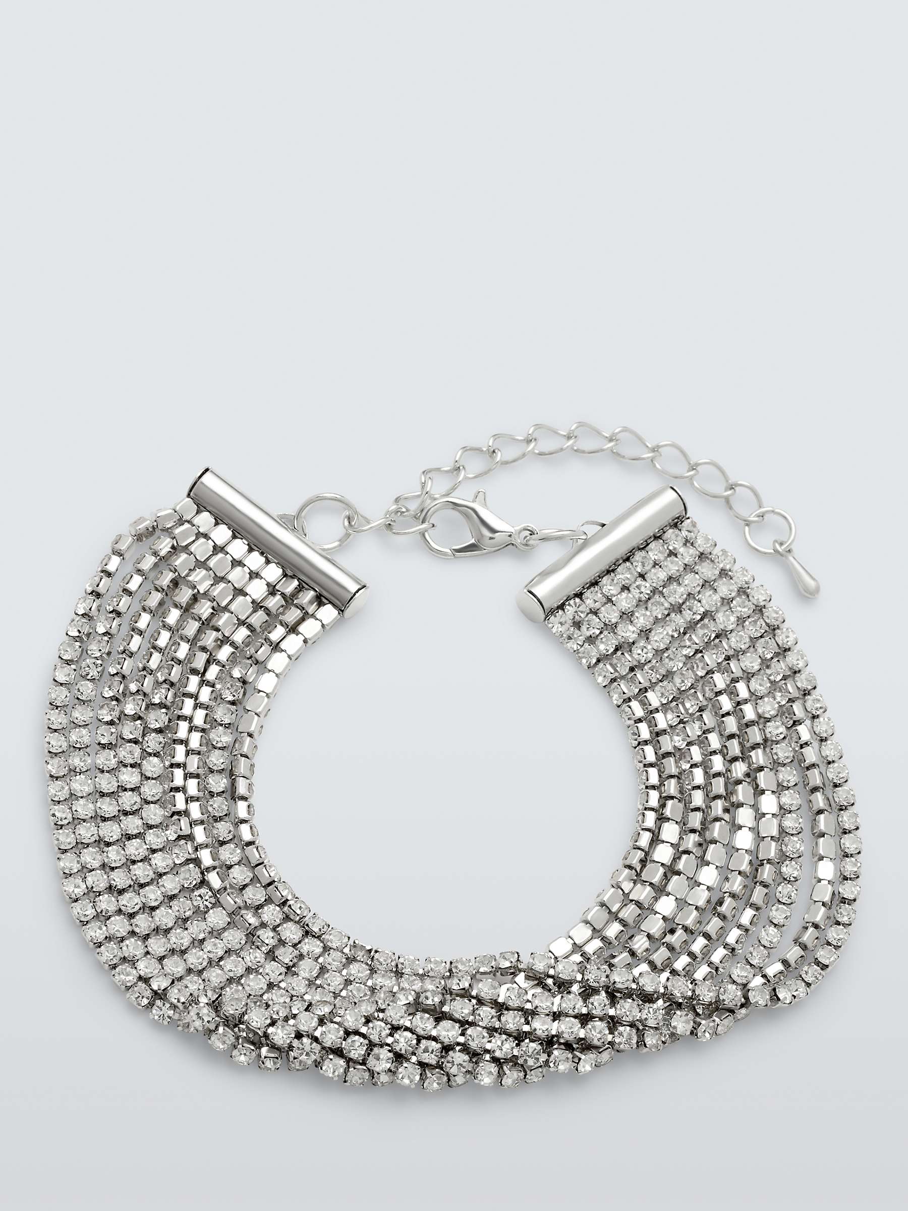 Buy John Lewis Multi-Row Diamante Bracelet, Silver Online at johnlewis.com