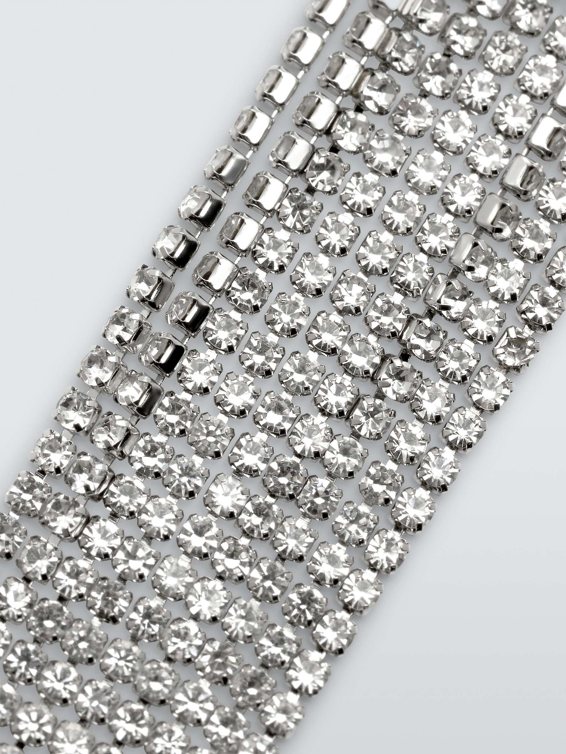 Buy John Lewis Multi-Row Diamante Bracelet, Silver Online at johnlewis.com