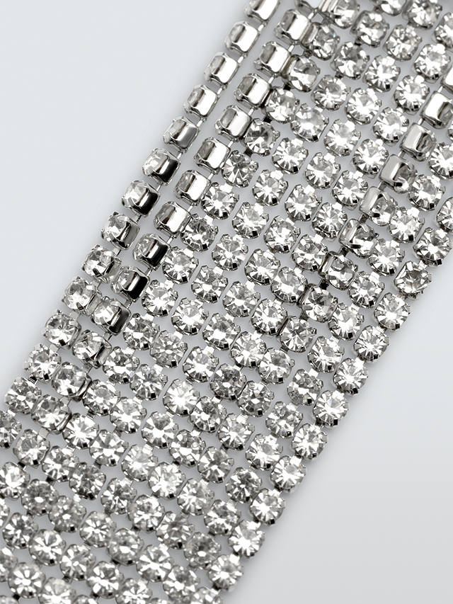 John Lewis Multi-Row Diamante Bracelet, Silver