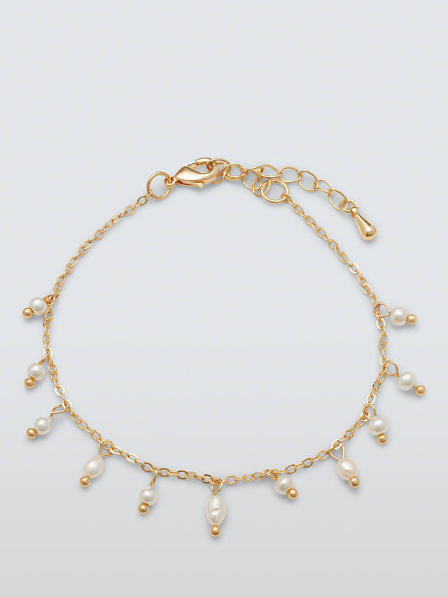 John Lewis Dainty Pearl Drop Bracelet, Gold