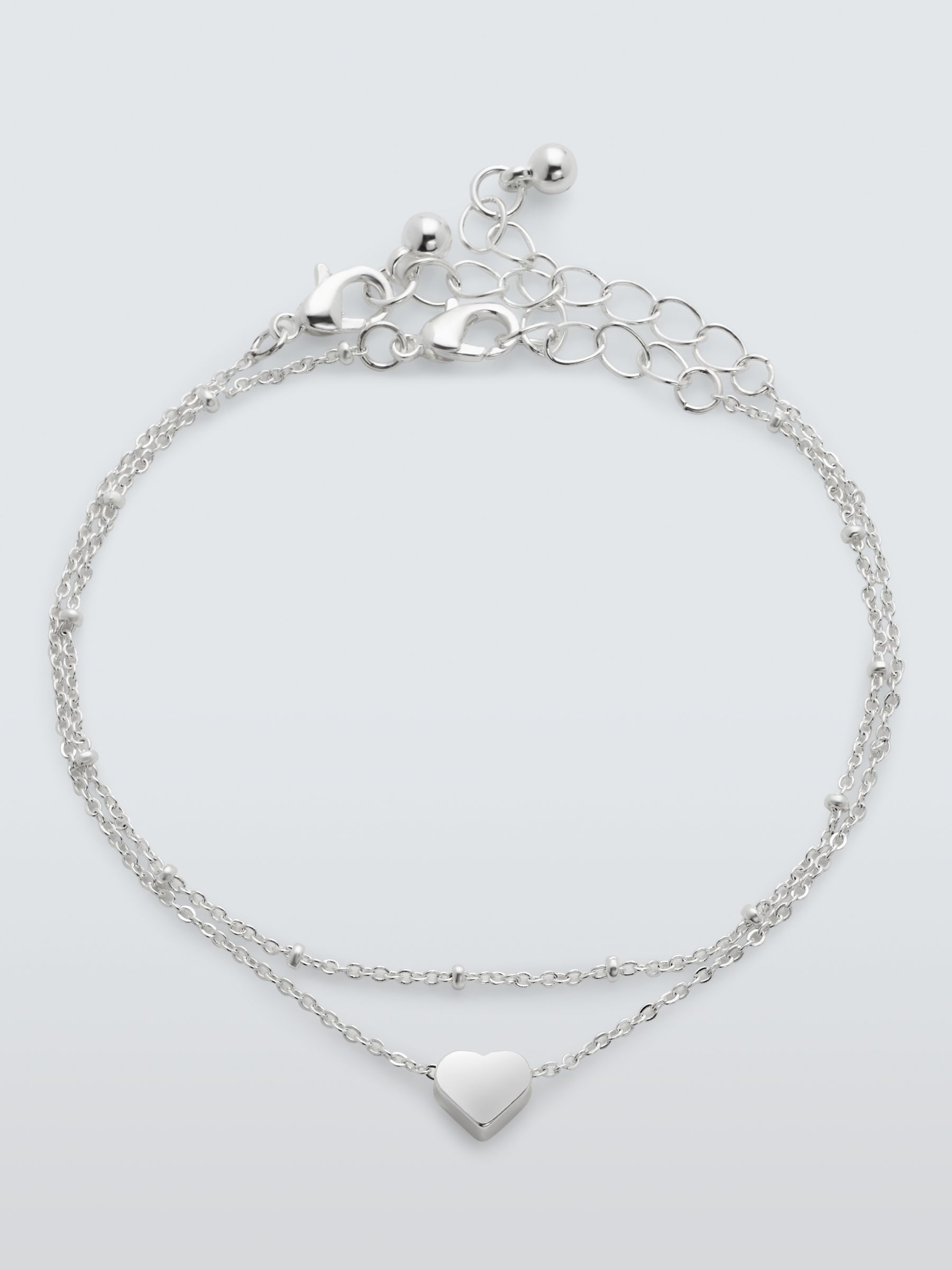 Simply Silver Open Heart Toggle Bracelet, Silver at John Lewis & Partners