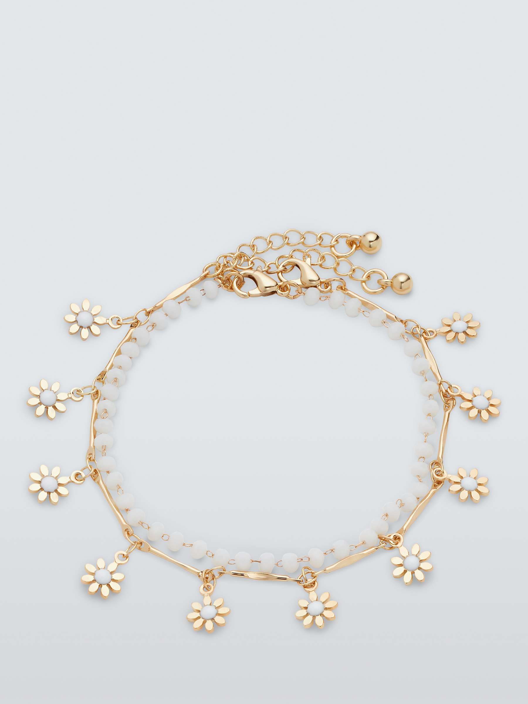Buy John Lewis Mini Daisy Drop Bracelet, Set of 2, Gold Online at johnlewis.com