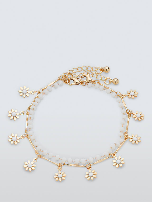 John Lewis Mini Daisy Drop Bracelet, Set of 2, Gold