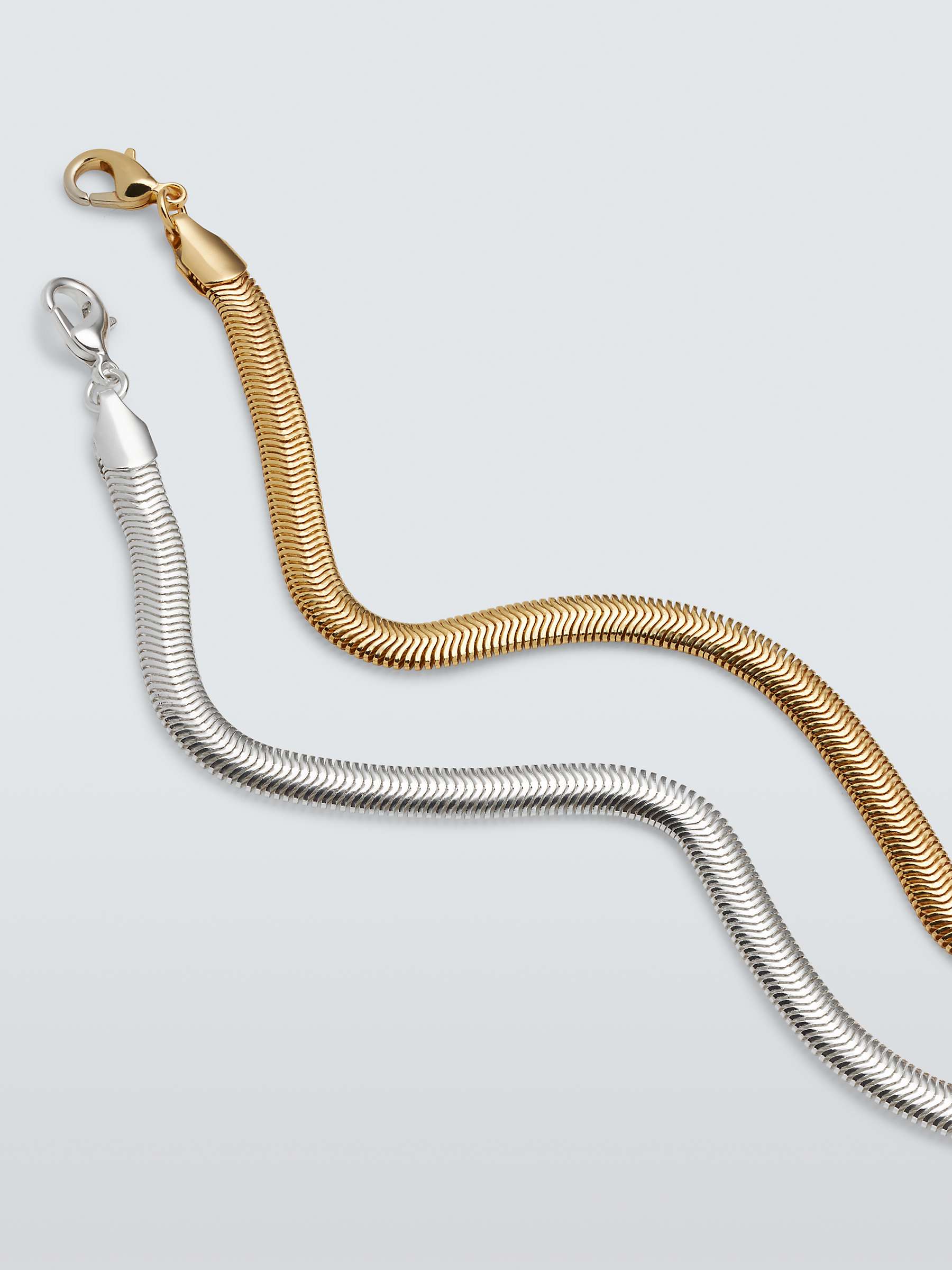 Buy John Lewis Herringbone Chain Bracelet, Set of 2, Gold/Silver Online at johnlewis.com