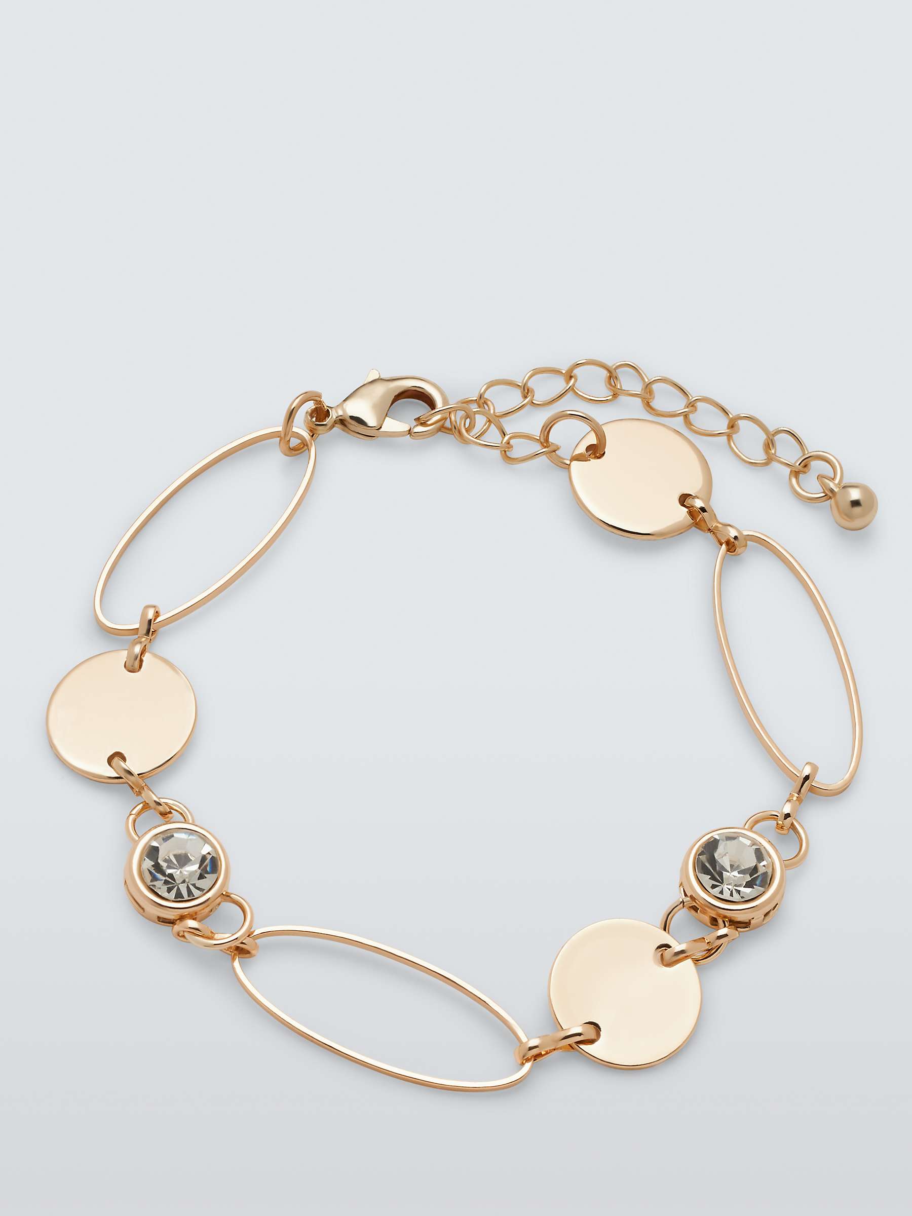 Buy John Lewis Multi Shape Crystal Detail Bracelet, Gold Online at johnlewis.com