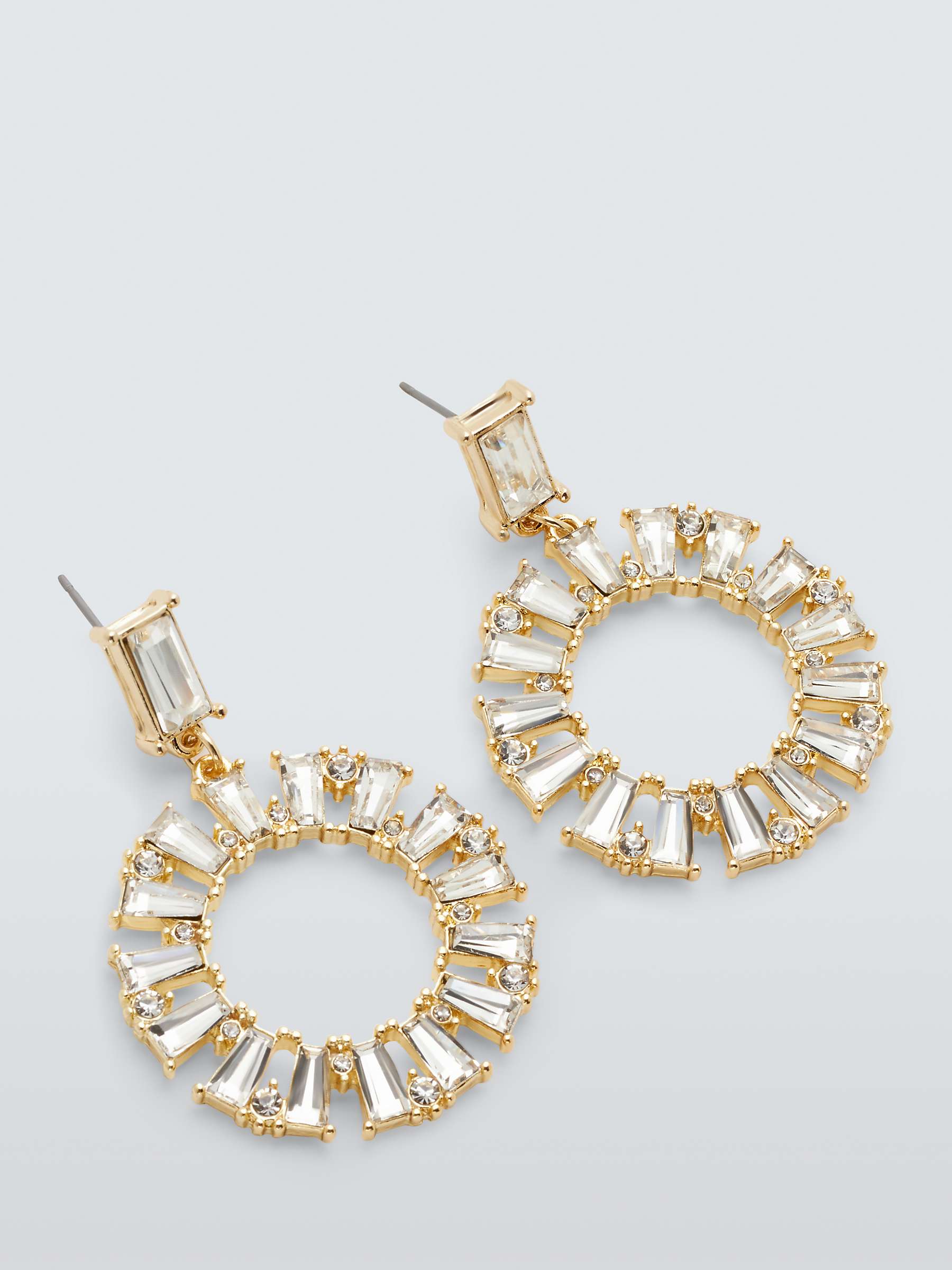 Buy John Lewis Crystal Circle Drop Earrings, Gold Online at johnlewis.com
