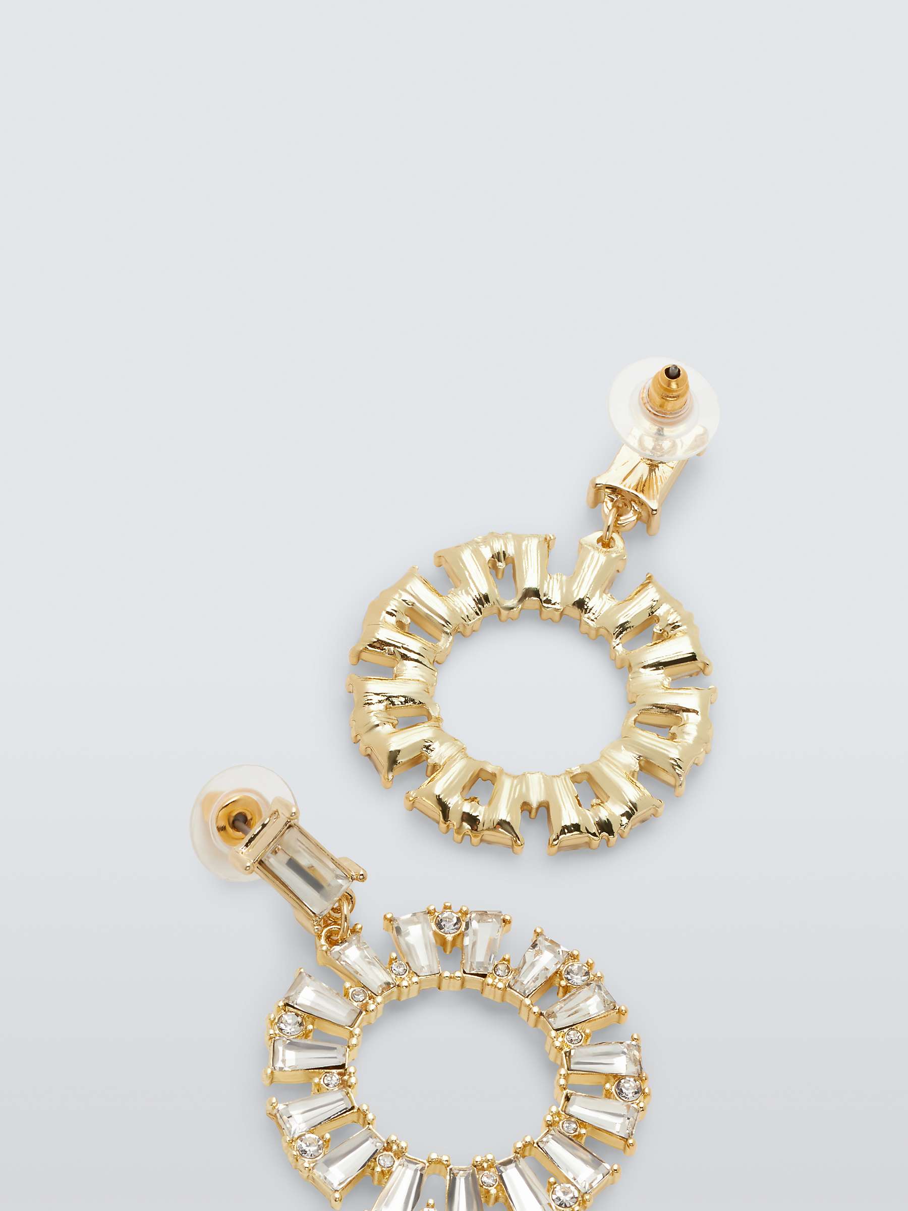 Buy John Lewis Crystal Circle Drop Earrings, Gold Online at johnlewis.com