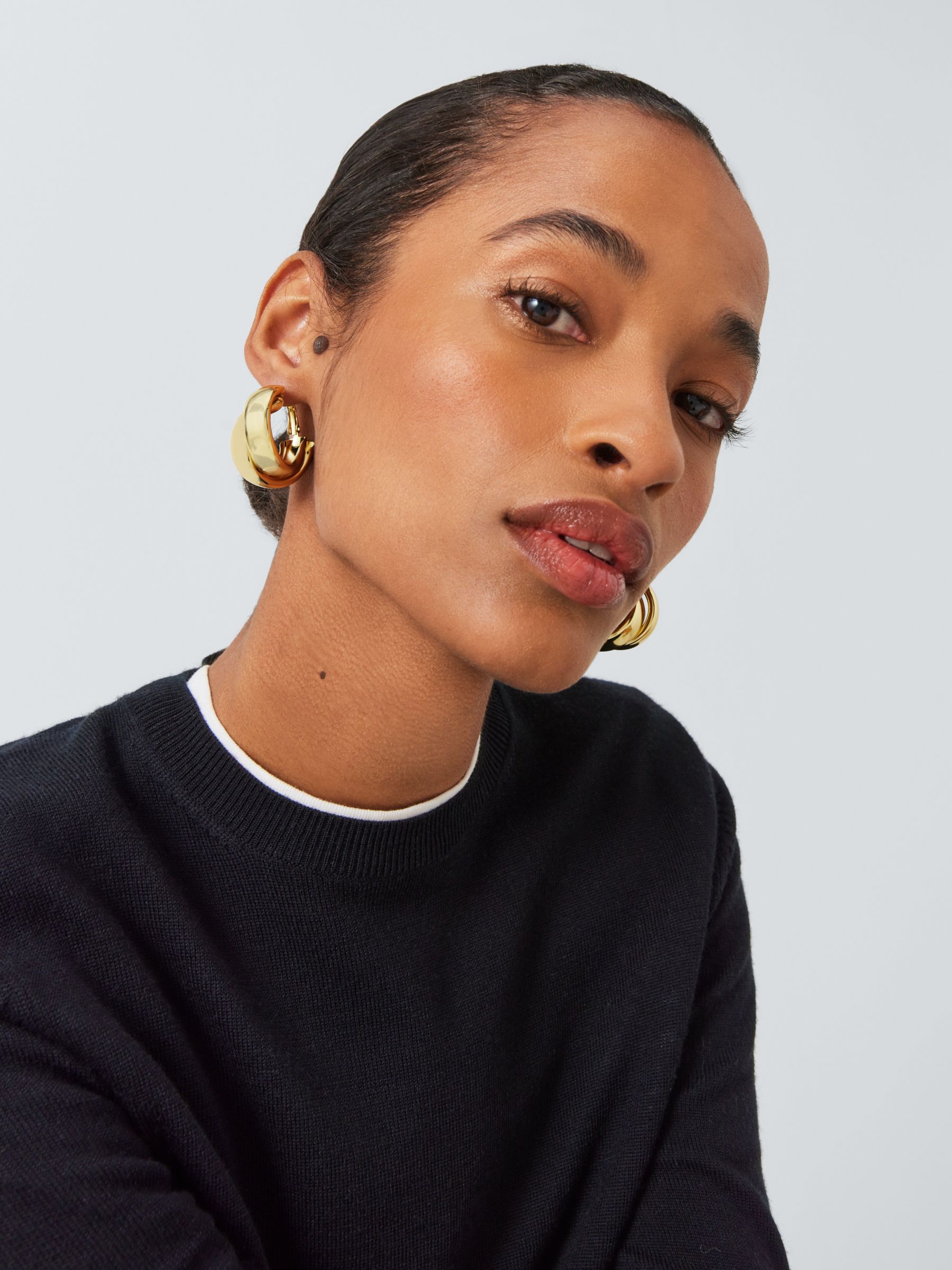 John Lewis Double Twist Hoop Earrings, Gold