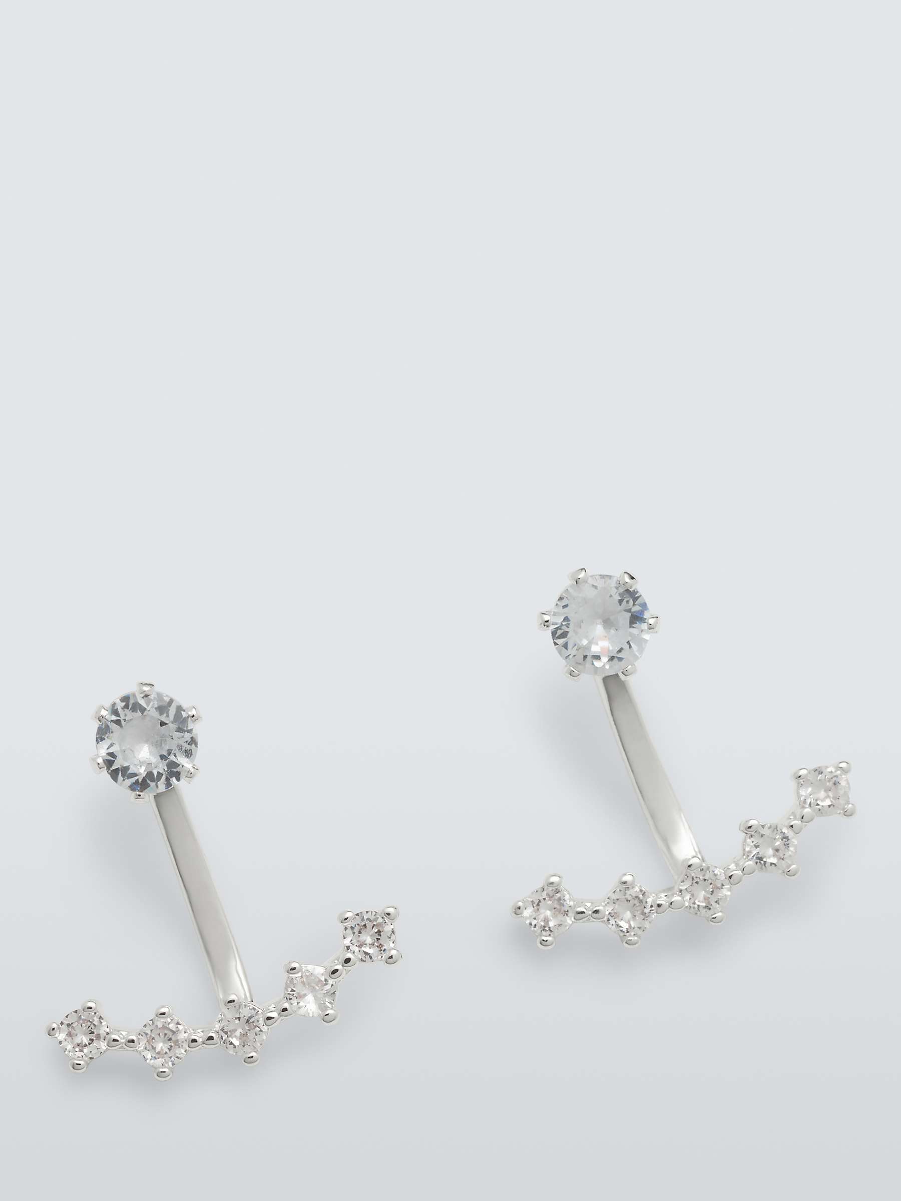 Buy John Lewis Cubic Zirconia Back to Front Earrings, Silver Online at johnlewis.com