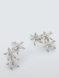 John Lewis Cubic Zirconia Triple Flower Earrings, Silver