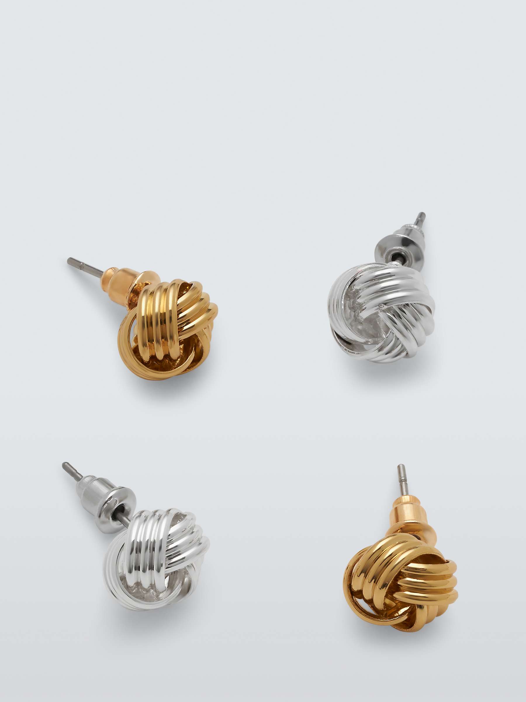 Buy John Lewis Small Knot Stud Earrings, Set of 2 Pairs, Gold/Silver Online at johnlewis.com