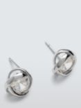 John Lewis Twisted Cubic Zirconia Stud Earrings, Silver