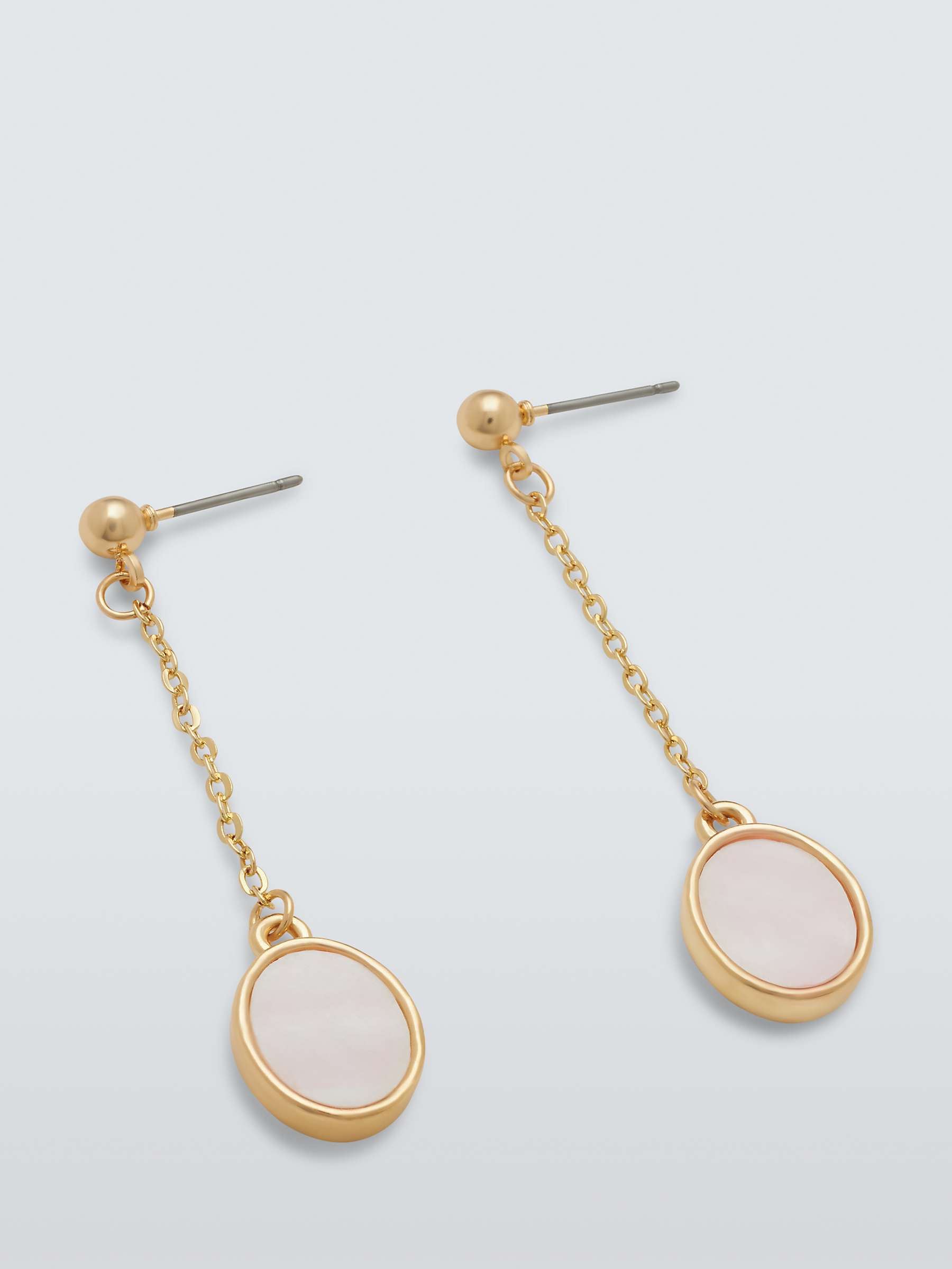 Buy John Lewis Shell Chain Drop Earrings, Gold/Natural Online at johnlewis.com