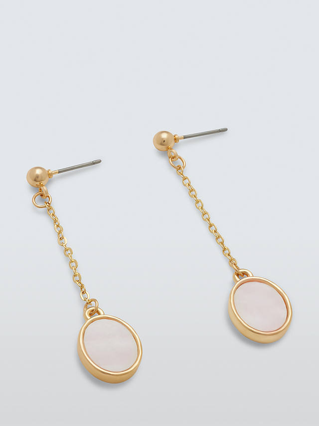John Lewis Shell Chain Drop Earrings, Gold/Natural
