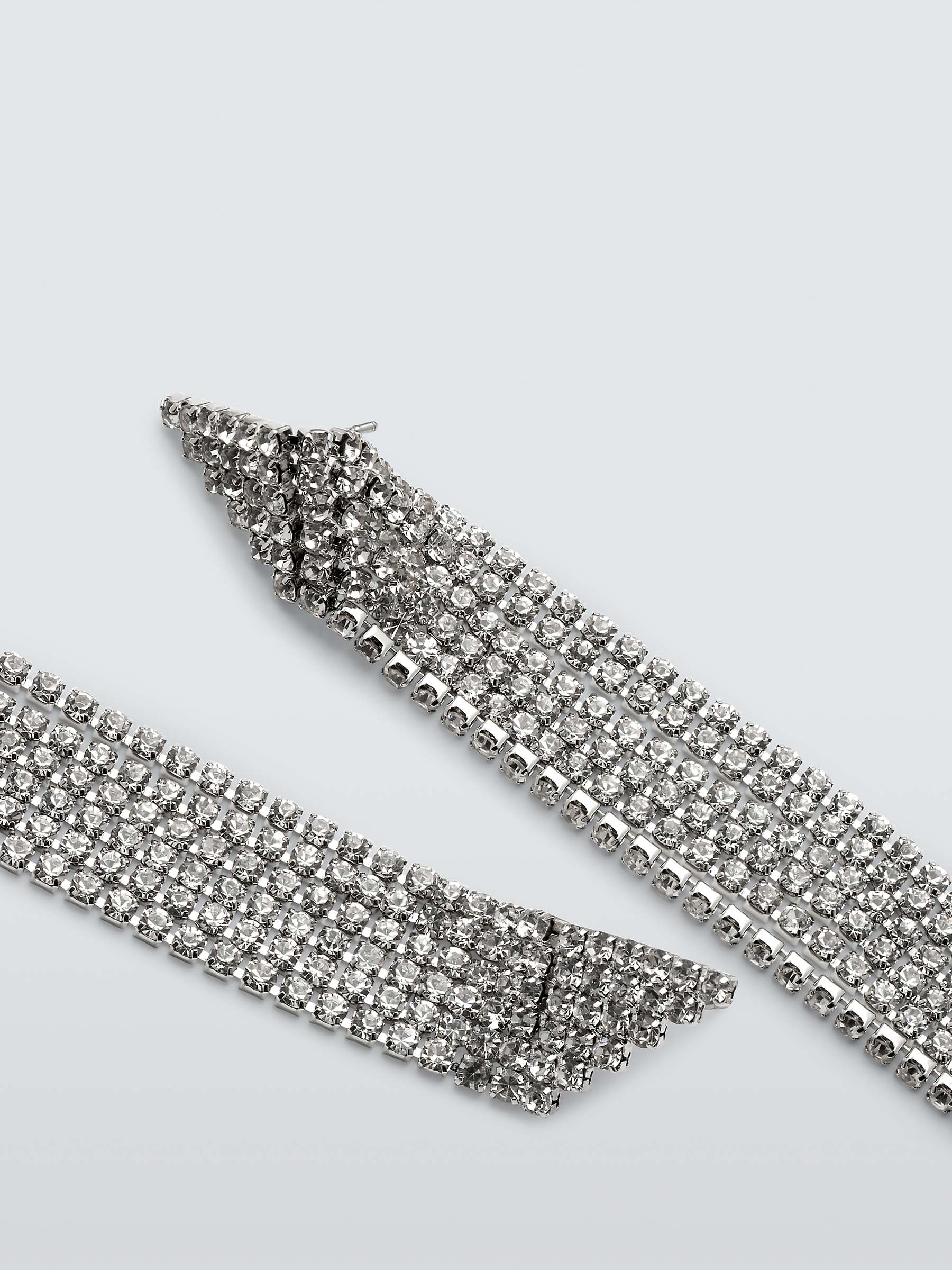Buy John Lewis Diamante Multi Row Graduated Drop Earrings, Silver Online at johnlewis.com