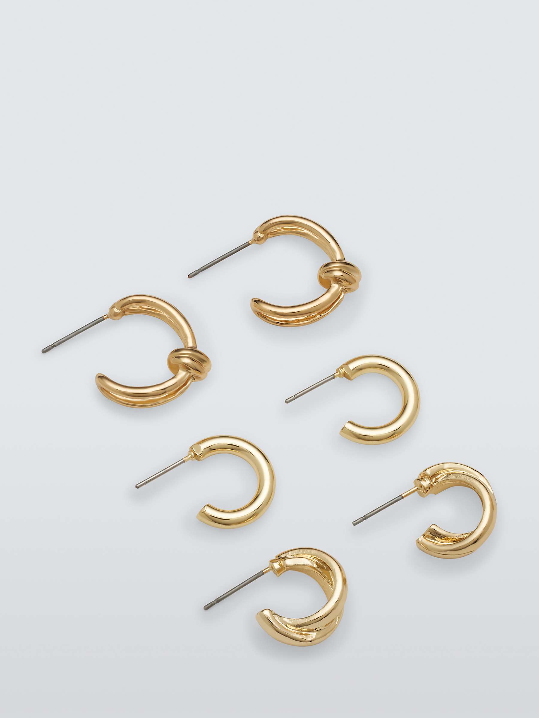 Buy John Lewis Multi Mini Half Hoop Earrings, Set of 3, Gold Online at johnlewis.com