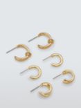 John Lewis Multi Mini Half Hoop Earrings, Set of 3, Gold