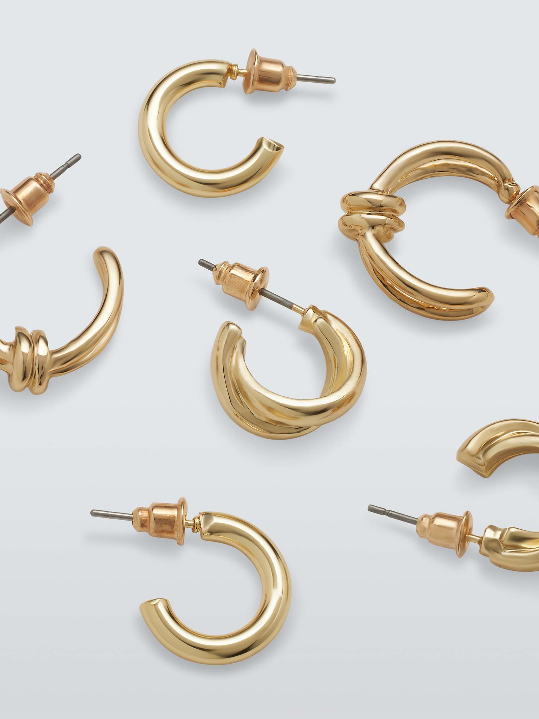 Buy John Lewis Multi Mini Half Hoop Earrings, Set of 3, Gold Online at johnlewis.com