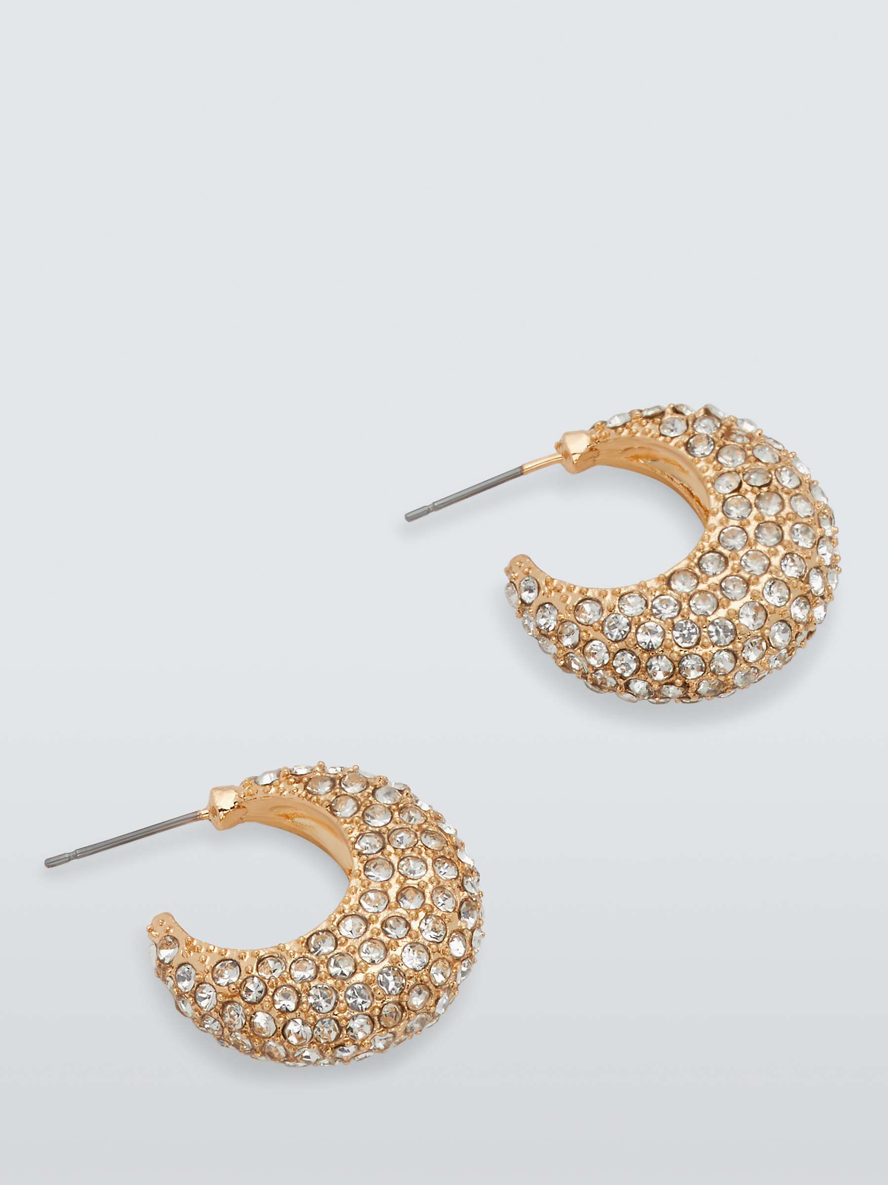 Buy John Lewis Diamante Half Hoop Earrings, Gold Online at johnlewis.com