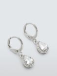 John Lewis Cubic Zirconia Teardrop Earrings, Silver