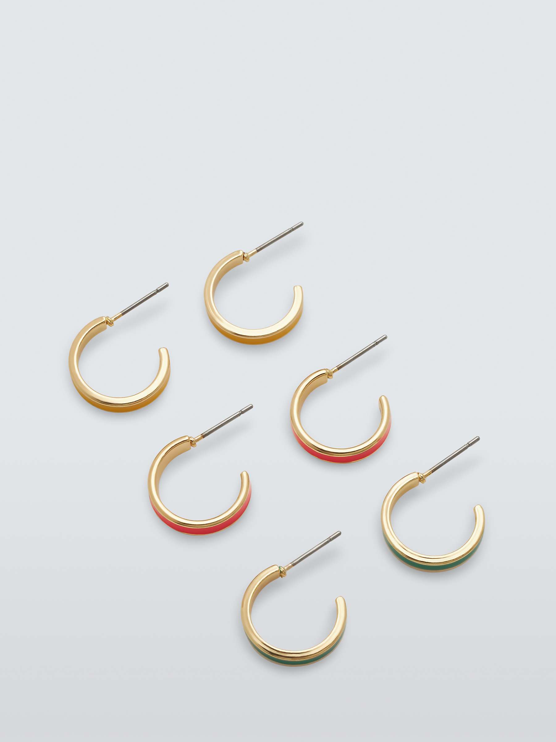 Buy John Lewis Enamel Mini Hoop Earrings, Set of 3, Multi Online at johnlewis.com