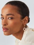 John Lewis Freshwater Pearl Drop Half Hoop Earrings, Gold