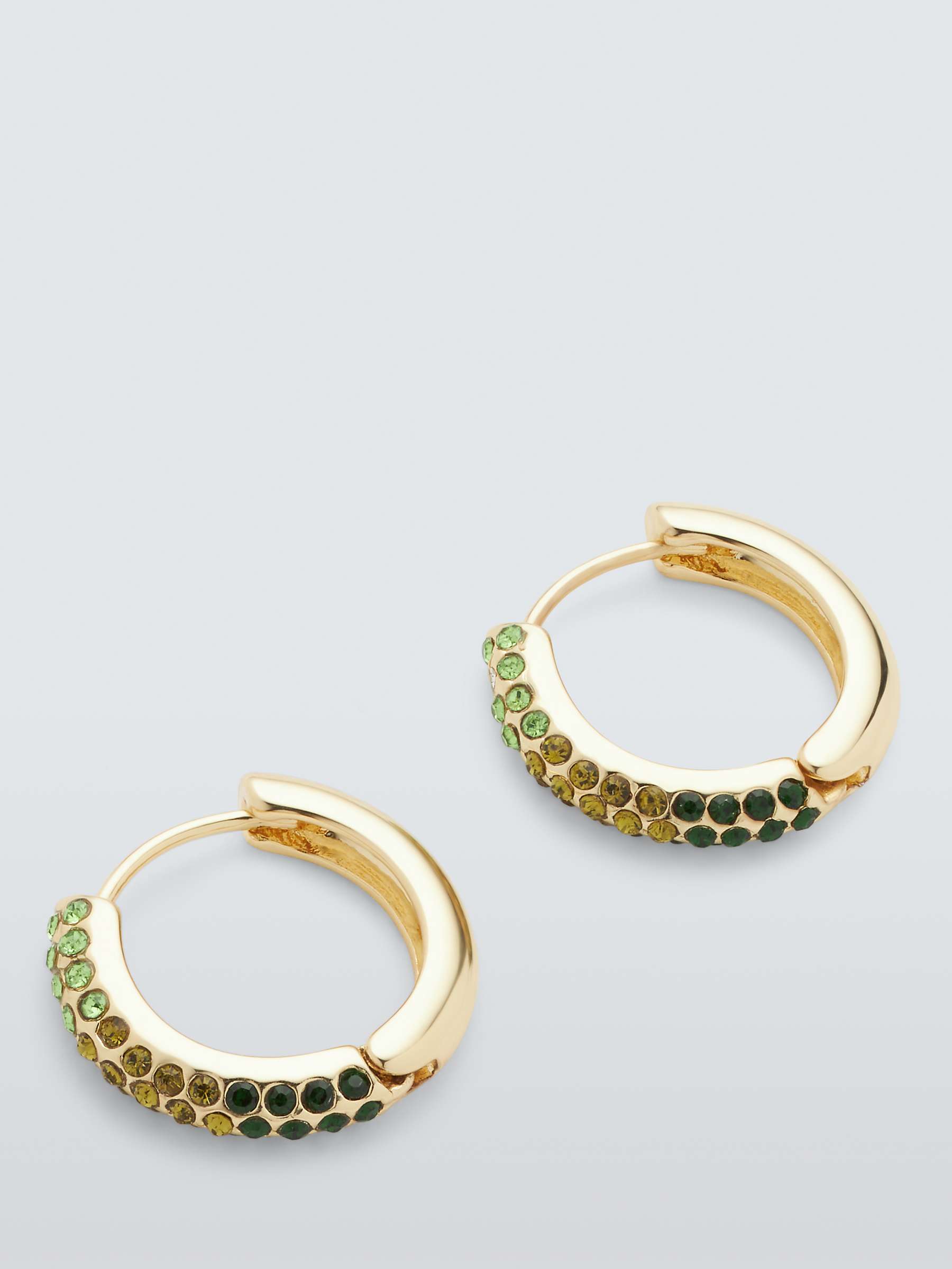 Buy John Lewis Ombre Diamante Hoop Earrings, Gold/Green Online at johnlewis.com
