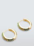 John Lewis Ombre Diamante Hoop Earrings, Gold/Green
