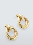John Lewis Linked Double Hoop Drop Earrings, Gold