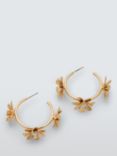 John Lewis Faux Pearl Flowers Half Hoop Earrings, Gold