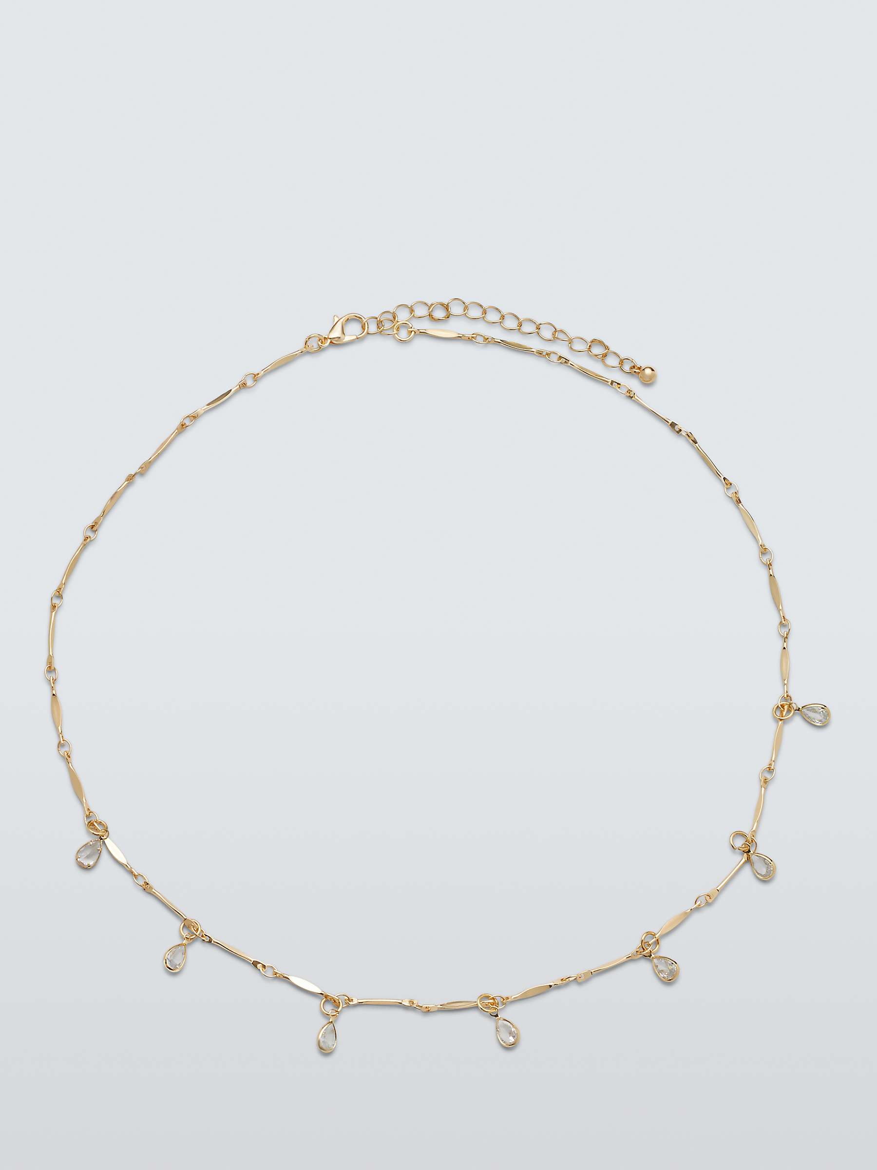 Buy John Lewis Crystal Droplet Bar Necklace, Gold Online at johnlewis.com