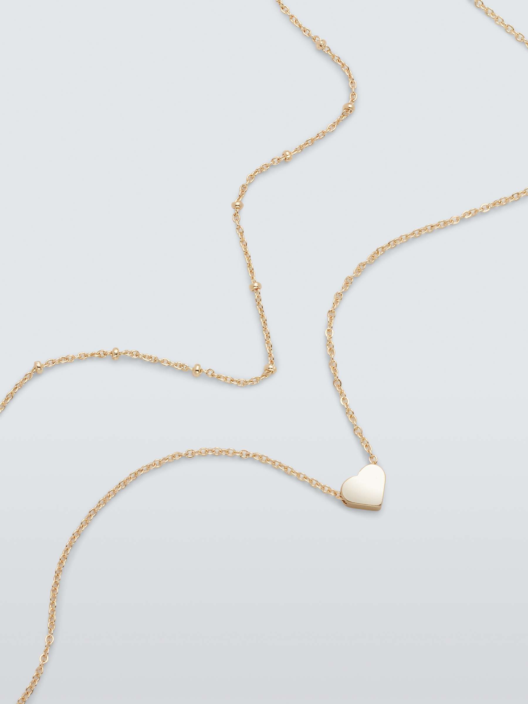 Buy John Lewis Heart Layered Chain Necklace, Pack of 2 Online at johnlewis.com