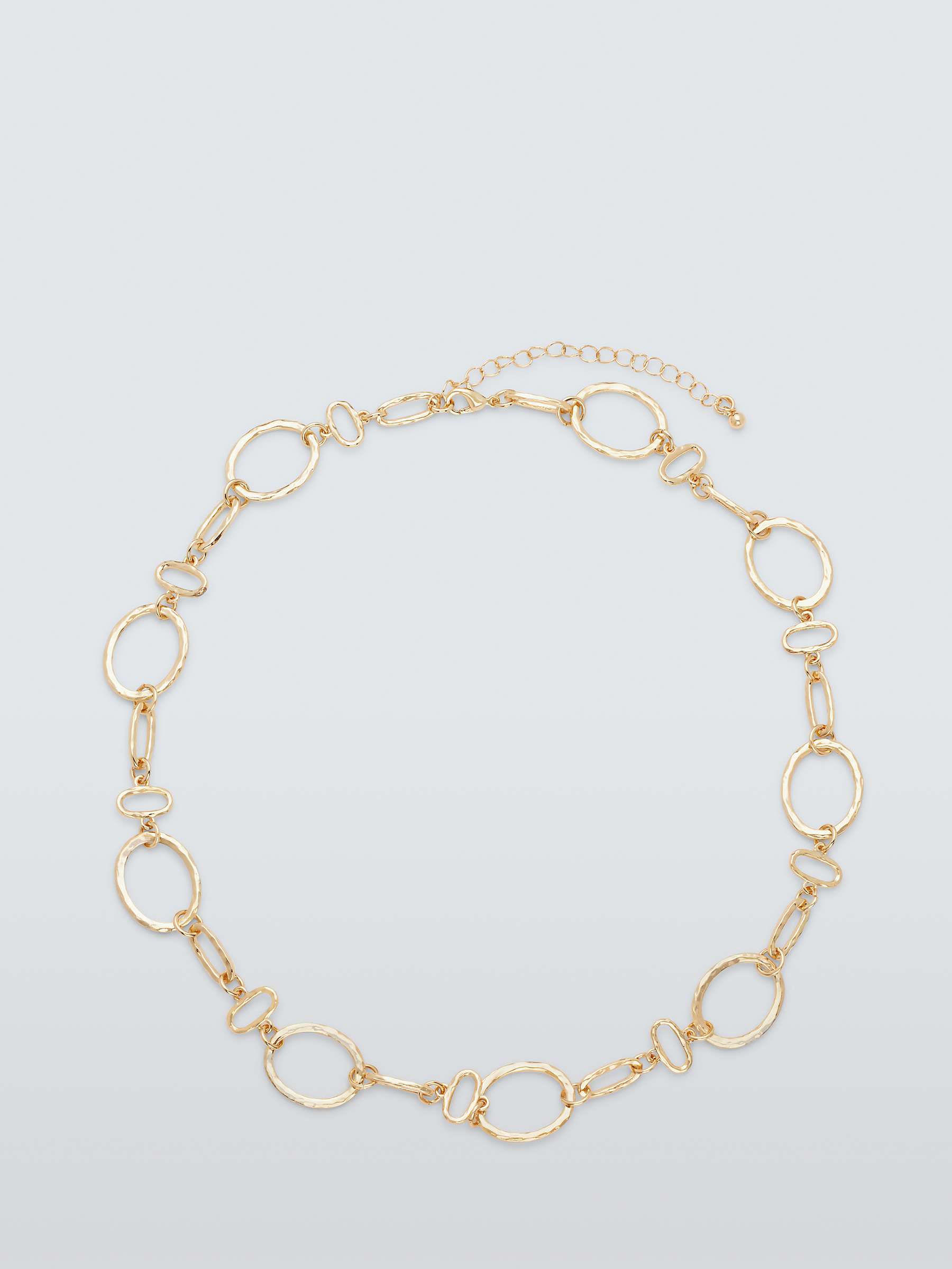 Buy John Lewis Hammered Mixed Link Collar Necklace, Gold Online at johnlewis.com