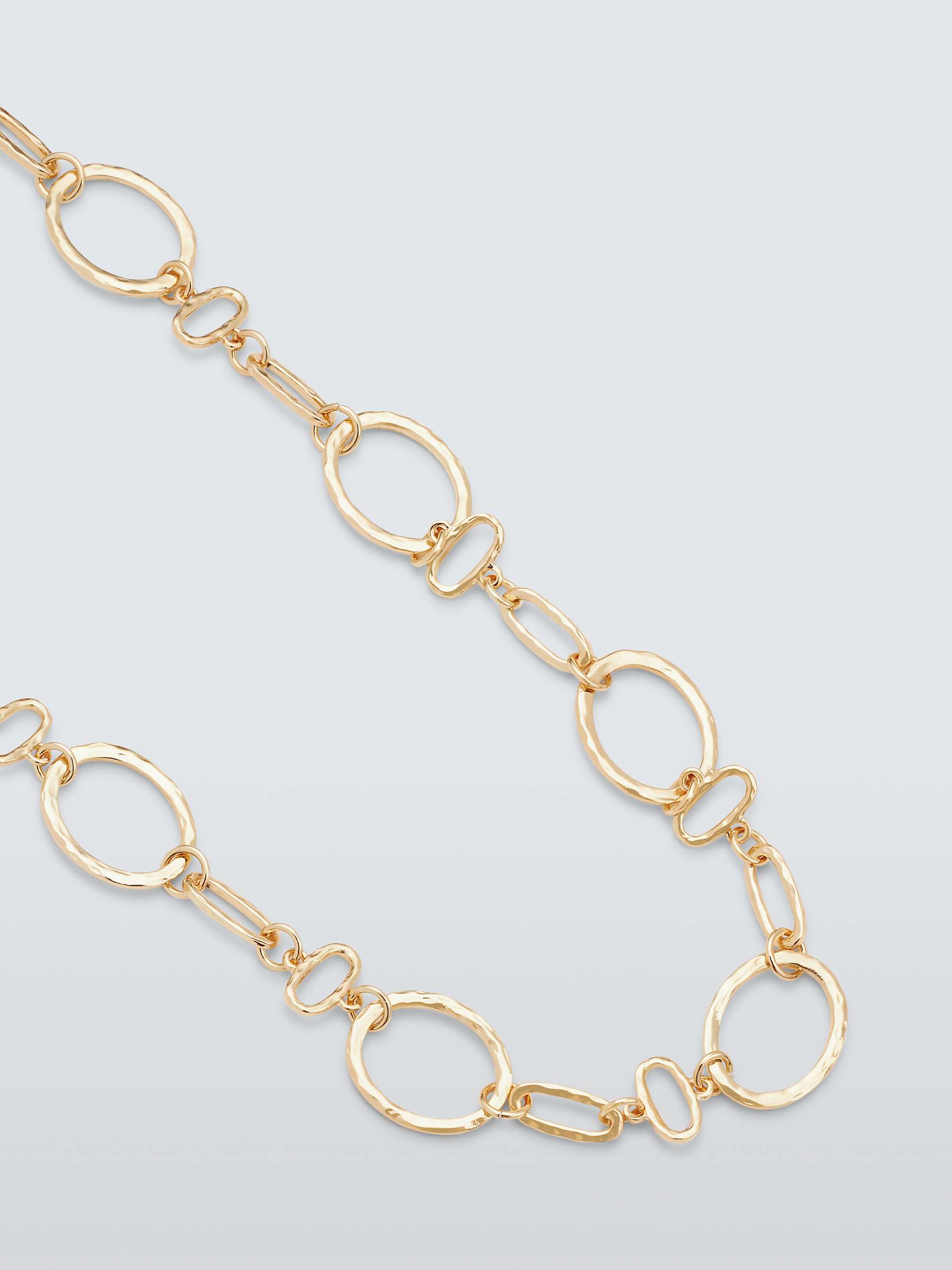 Buy John Lewis Hammered Mixed Link Collar Necklace, Gold Online at johnlewis.com