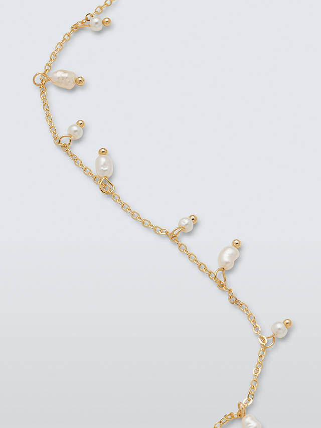 John Lewis Dainty Pearl Drop Necklace, Gold