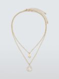 John Lewis Teardrop Quartz and Hammered Disc Layered Necklace, Gold