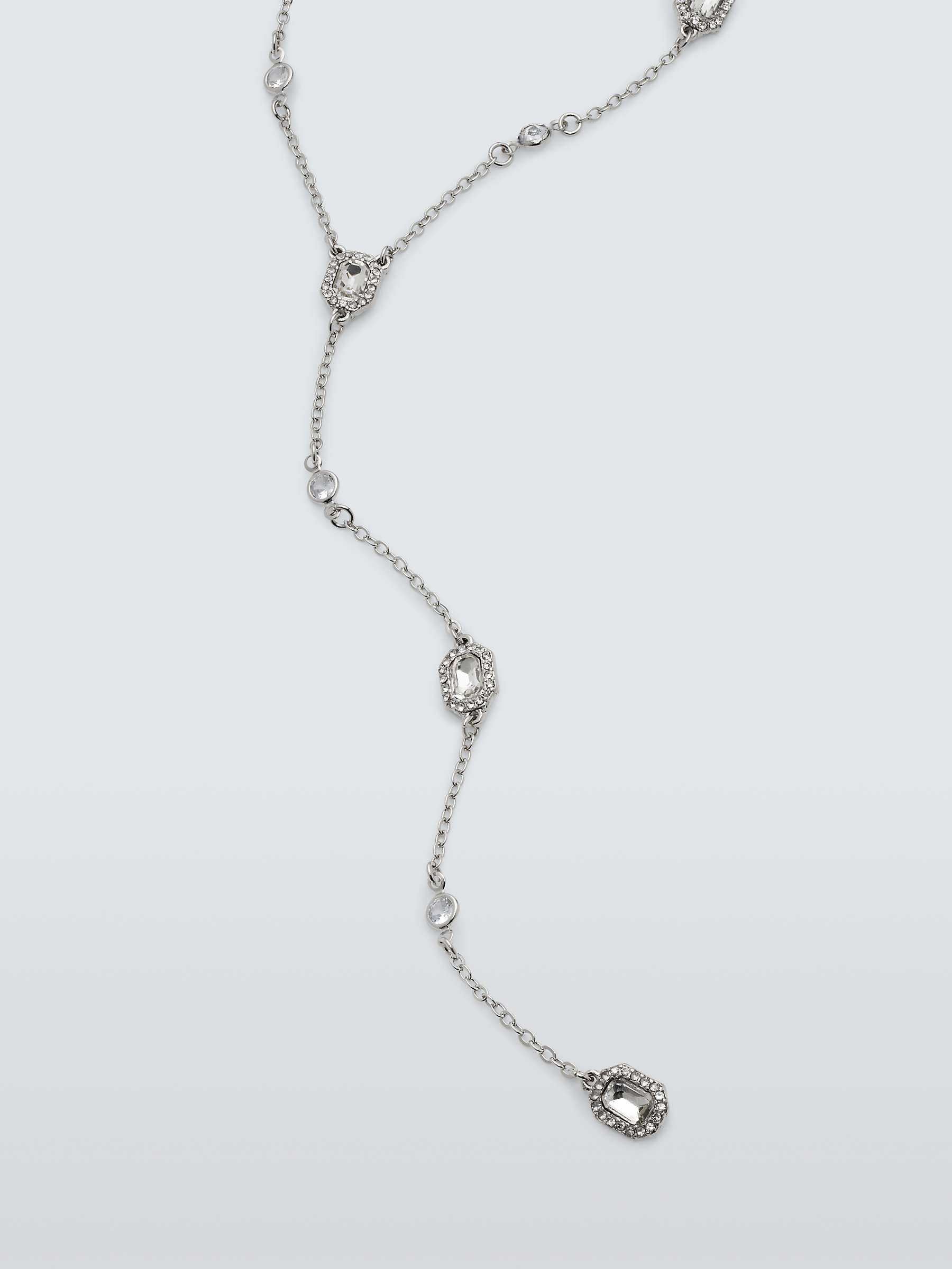 Buy John Lewis Floating Crystal Y Shaped Necklace, Silver Online at johnlewis.com