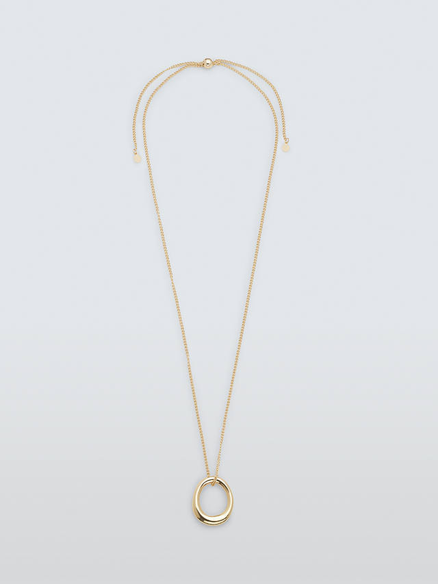 John Lewis Irregular Oval Pendant Necklace, Gold